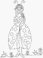 coloriage fillette deguise en cocinnelle